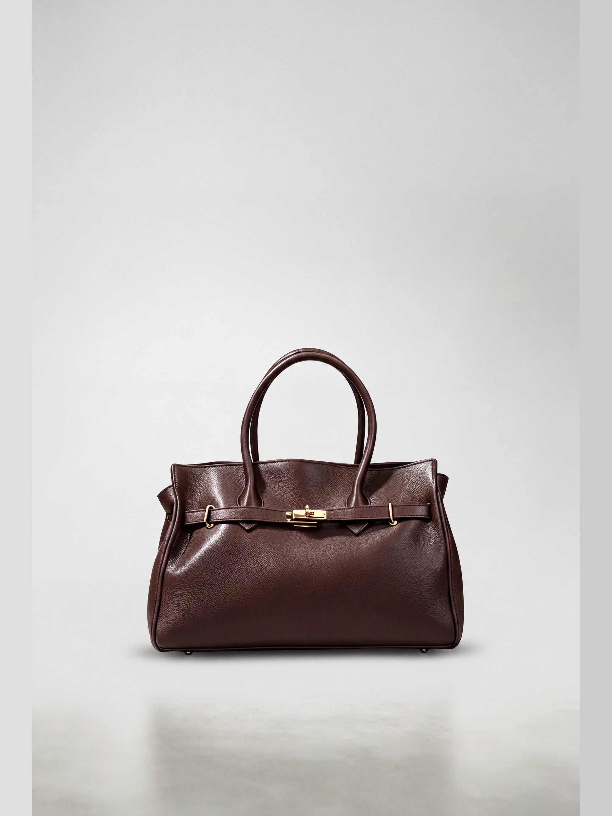 Zoe Leather Tote by Clemés - Dark Brown - front