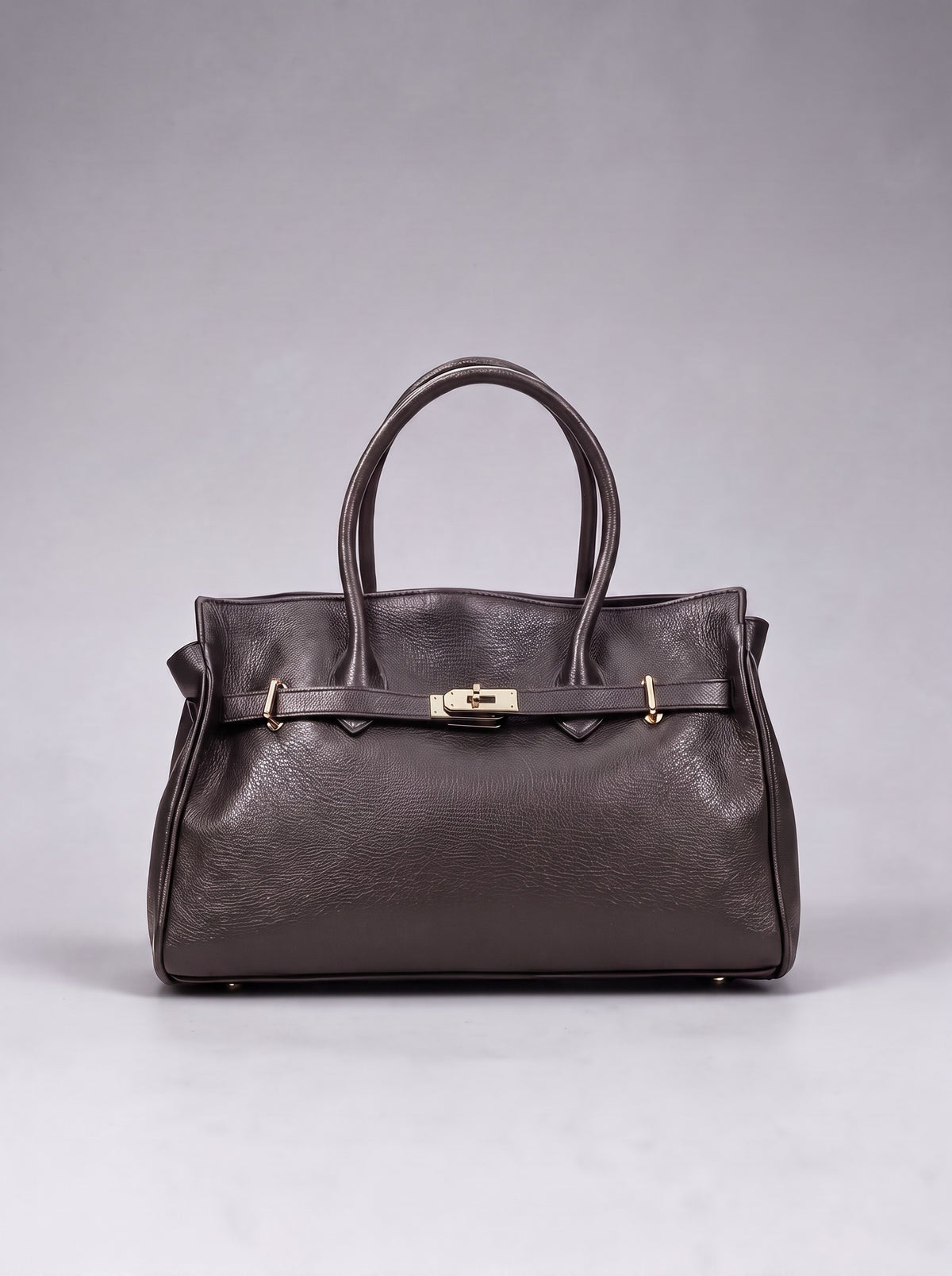 Zoe Leather Tote - Dark Taupe