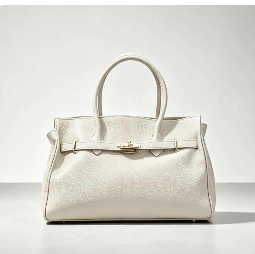 Zoe Leather Tote by Clemés - Milk