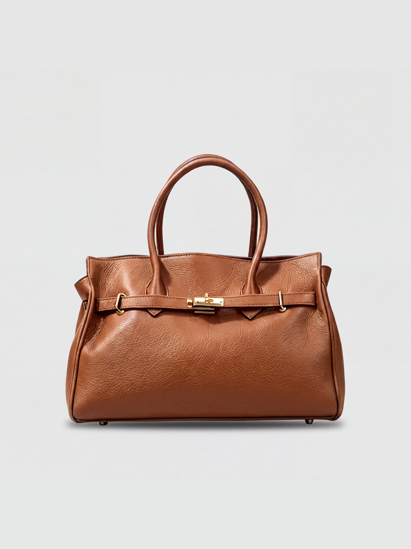 Zoe Leather Tote by Clemés - Cognac - front