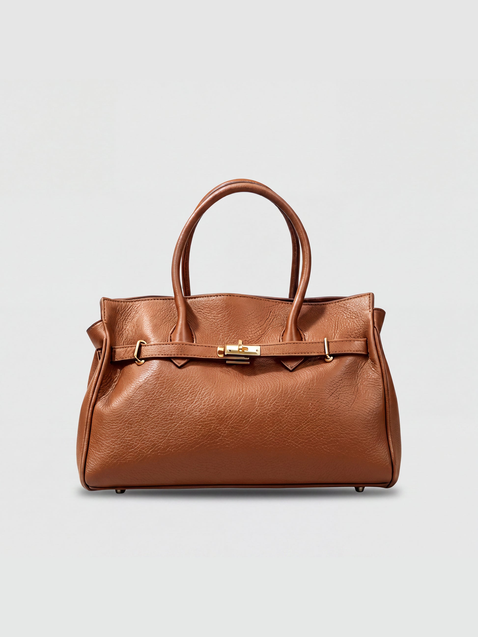 Zoe Leather Tote by Clemés - Cognac - front