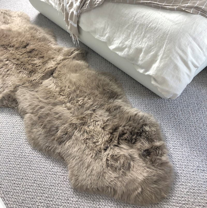 Natural Premium New Zealand Sheepskin Rug & Throw, Double, W65 x L180 cm, Taupe