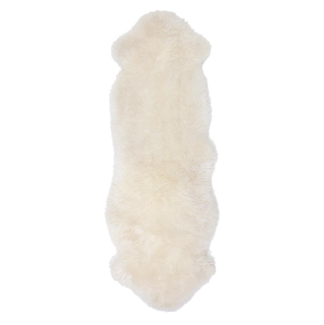 Natural Premium New Zealand Sheepskin Rug & Throw, Double, W55 x L180 cm, Ivory