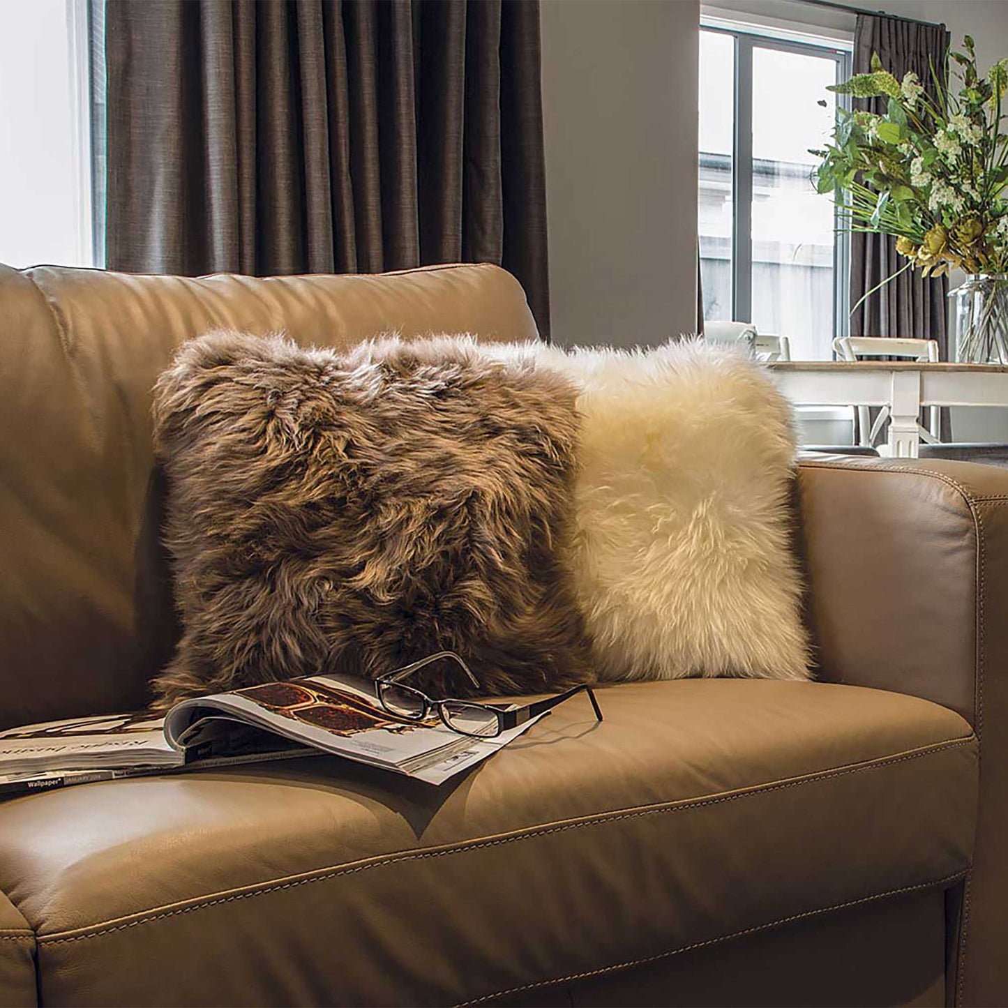 Natural Premium New Zealand Sheepskin Cushion 40 x 40 cm