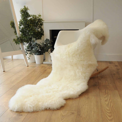 Natural Premium New Zealand Sheepskin Rug & Throw, Double, W55 x L180 cm, Ivory